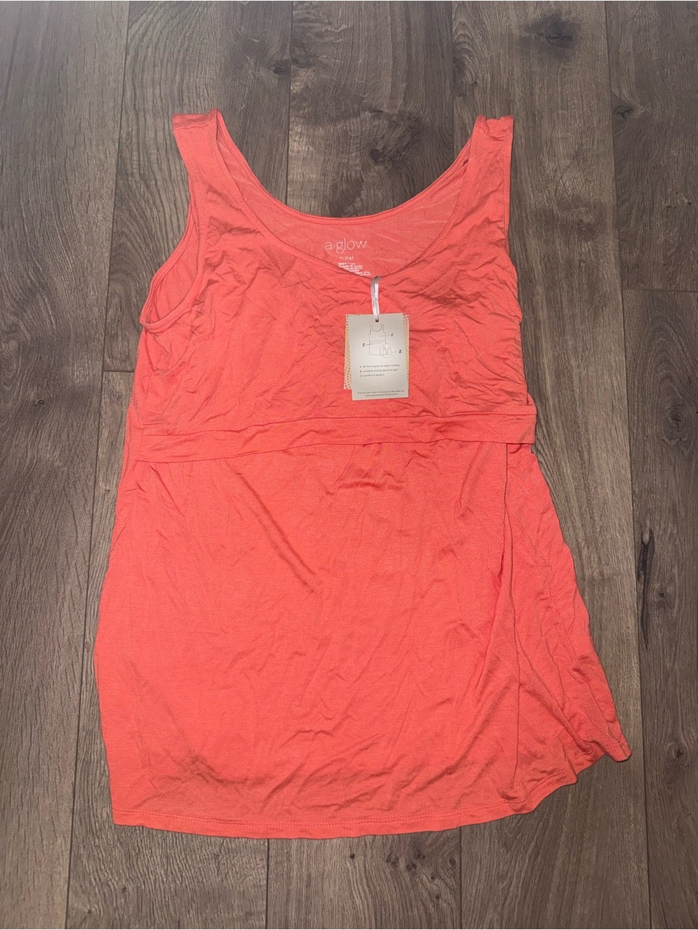 a:glow Coral Orange Scoop Neck Tank